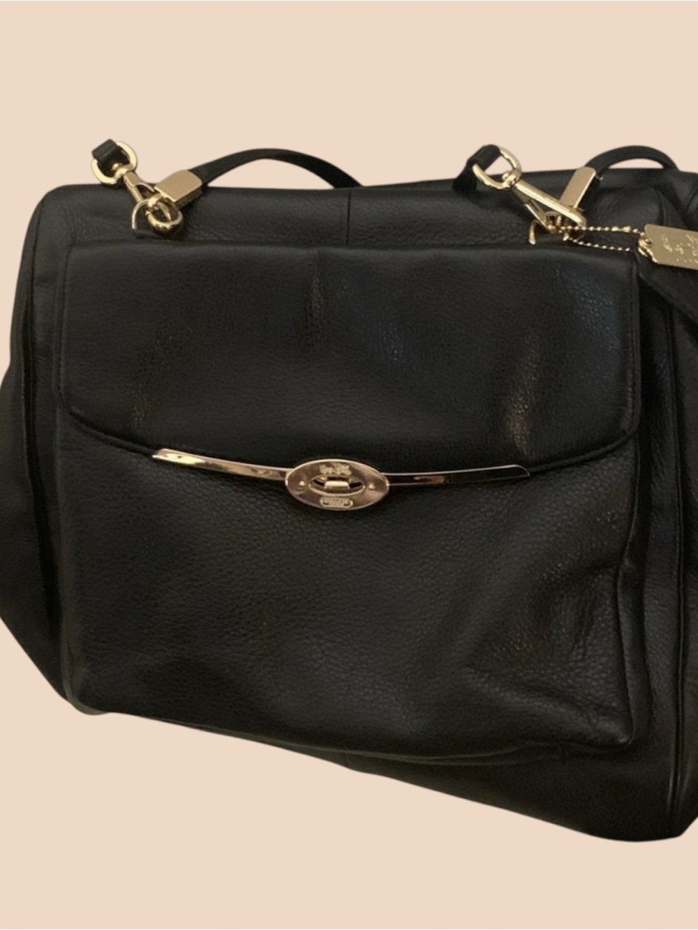 Coach Black Pebbled Leather Shoulder Bag- New without tags